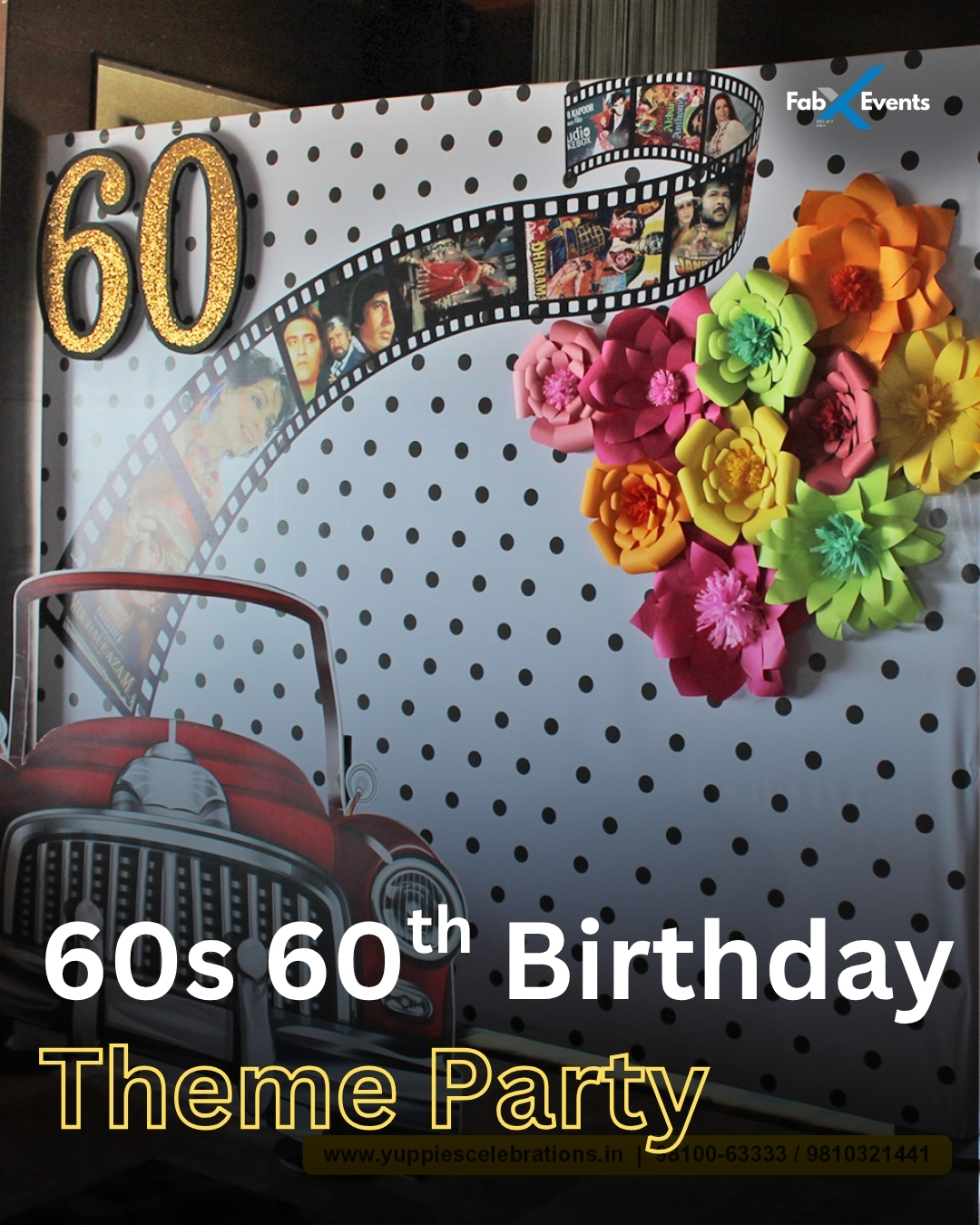 Retro Theme 60th Birthday Celebration Setup