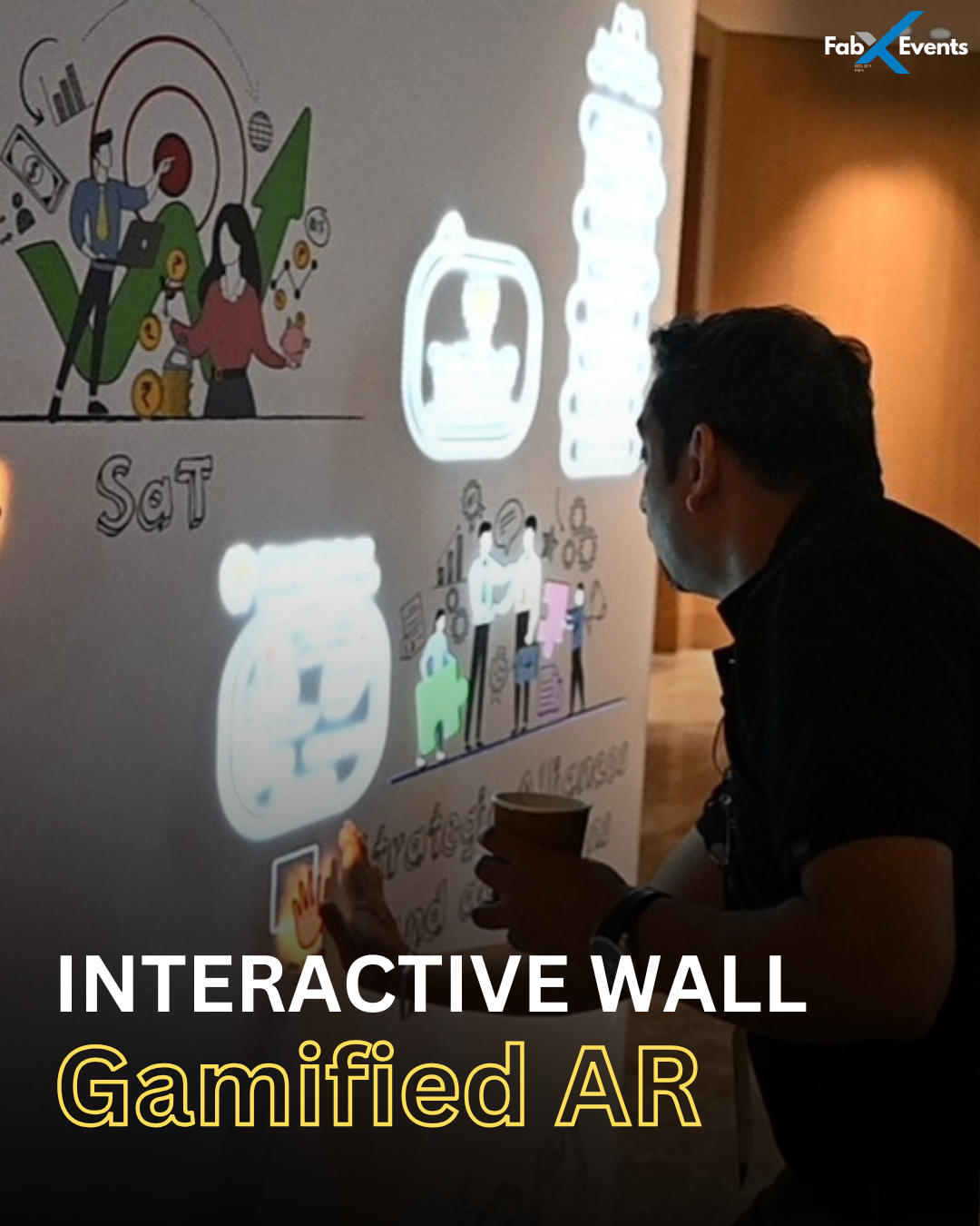 Interactive Gaming Wall Setup for Corporate Events